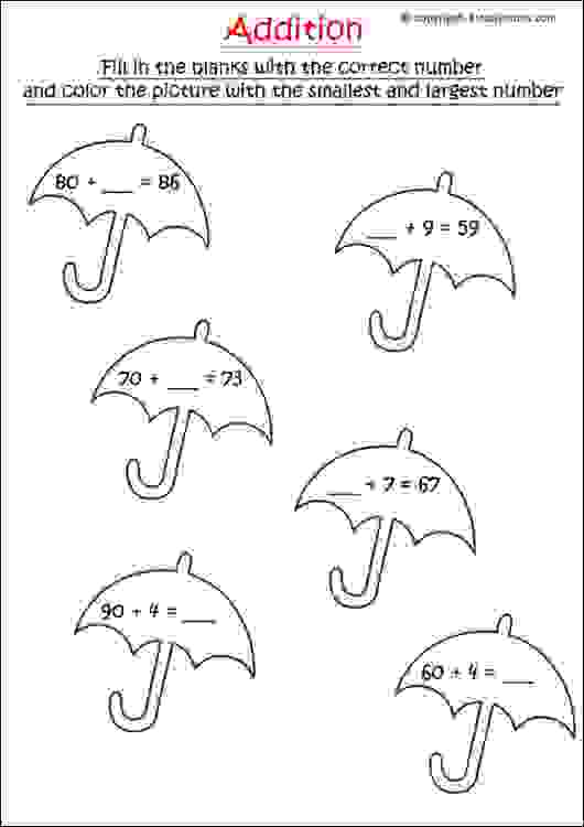 addition worksheet to 100
