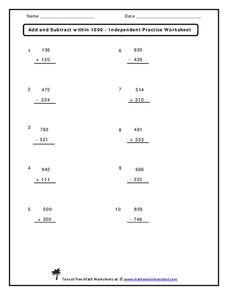 Third Grade Addition Worksheets