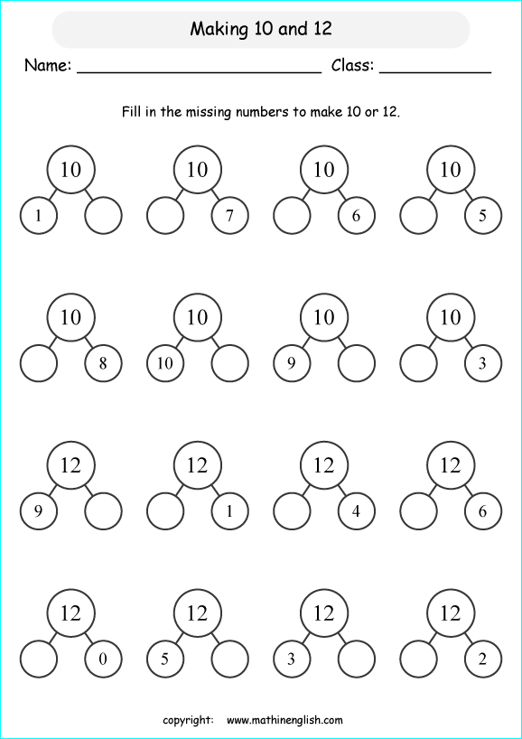 Printable primary math worksheet for math grades 1 to 6 based on ...