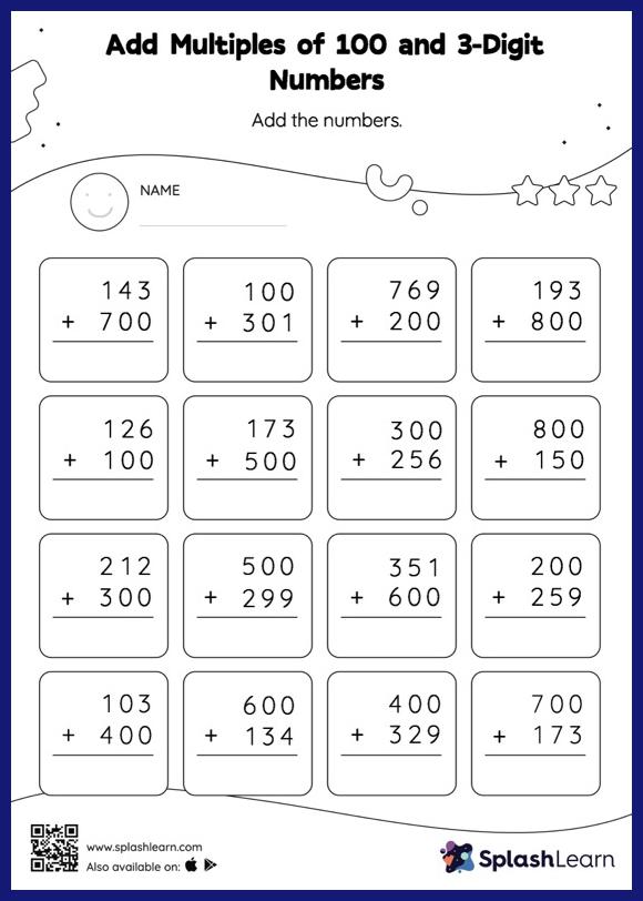 addition worksheet to
