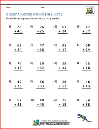 addition worksheet two digit with regrouping
