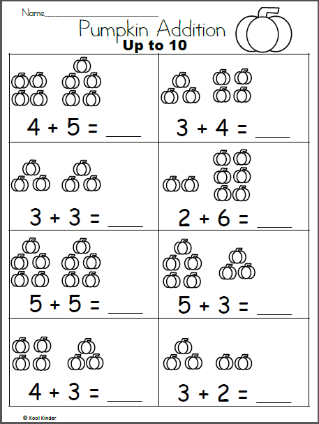 Free Pumpkin Addition up to 10 | Made By Teachers