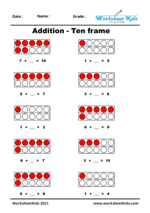 Ten frame activities for kindergarten | Addition &amp; subtraction ...