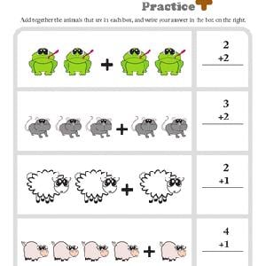 Kindergarten Visual Addition Worksheets 
