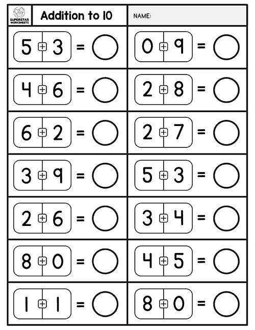 Single Digit Addition Worksheets -Worksheets Library