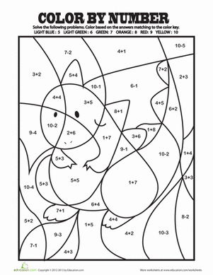 addition worksheet with coloring for