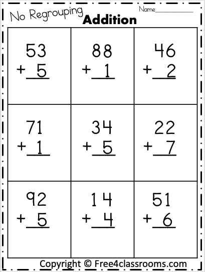 Free 2 Digit Addition Worksheets - No Regrouping - Free ...