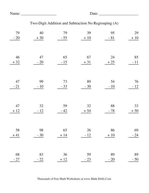 addition worksheet without regrouping 2