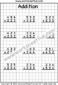 3 Digit Addition - No Regrouping - 2 Worksheets / FREE Printable ...