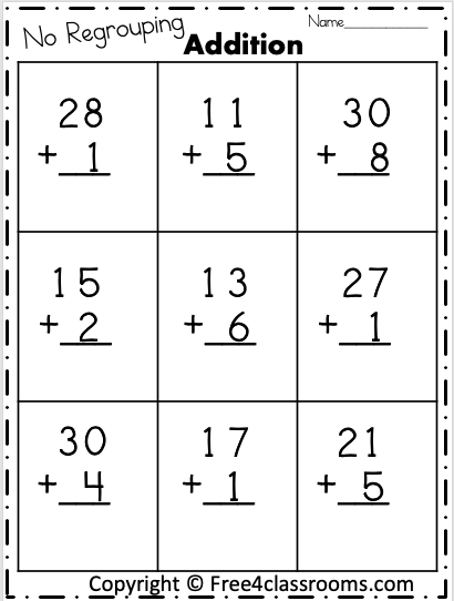 Free Addition Printable Worksheets - 2 Digit - No Regrouping - Free ...