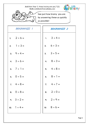 Addition Year 1 (aged 5-6) - URBrainy.com