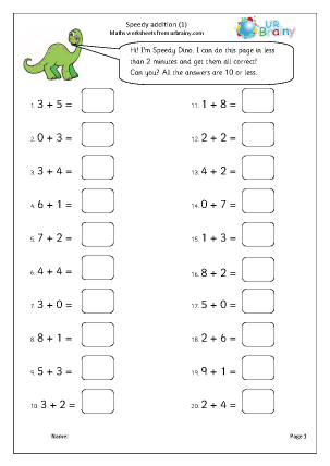 Addition Year 2 (aged 6-7) - URBrainy.com