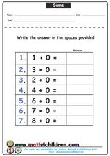 Simple Addition: Add Zero Worksheet for Kindergarten - 1st Grade ...