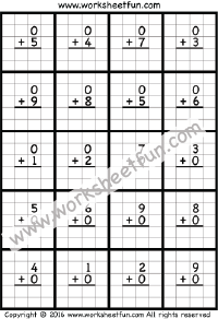 Adding 0 - Adding Zero - One Worksheet / FREE Printable Worksheets ...