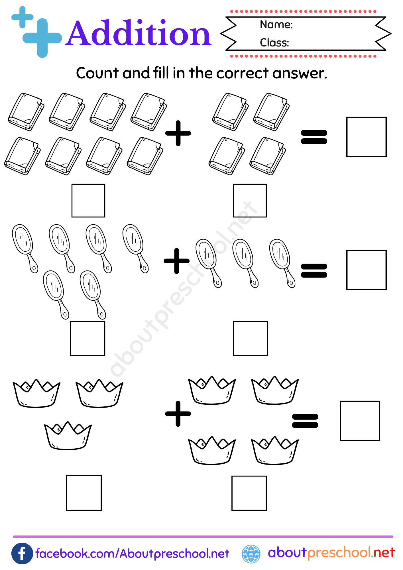 Addition Worksheets Archives - About Preschool