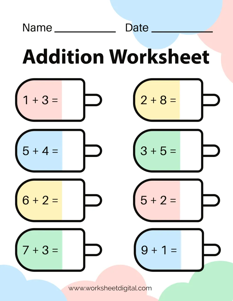 Addition Worksheet - Worksheet Digital