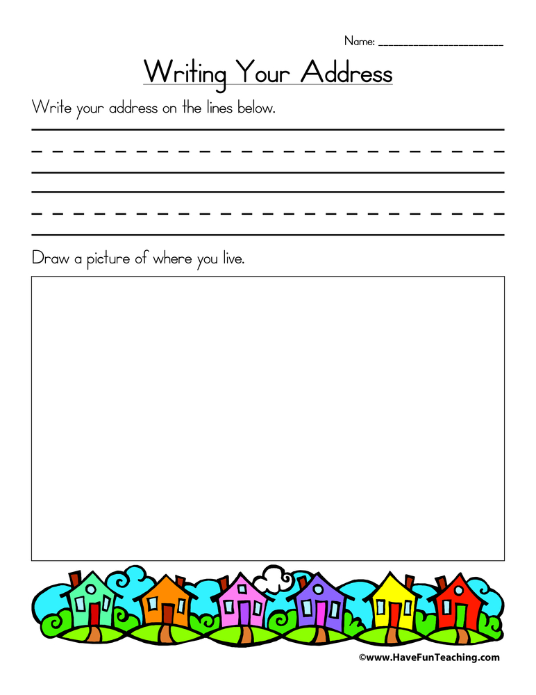 Writing Your Address Worksheet  
