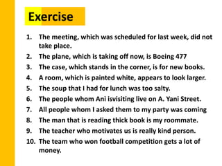 Grammar - Reducing Adjective Clause | PPT