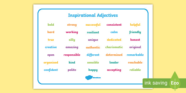 Inspirational Adjective Words Word Mat - Amazing Adjectives!