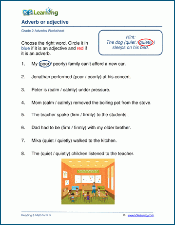 Adverb or adjective worksheets | Worsheets library