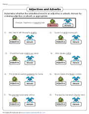 Adjectives and Adverbs Worksheets