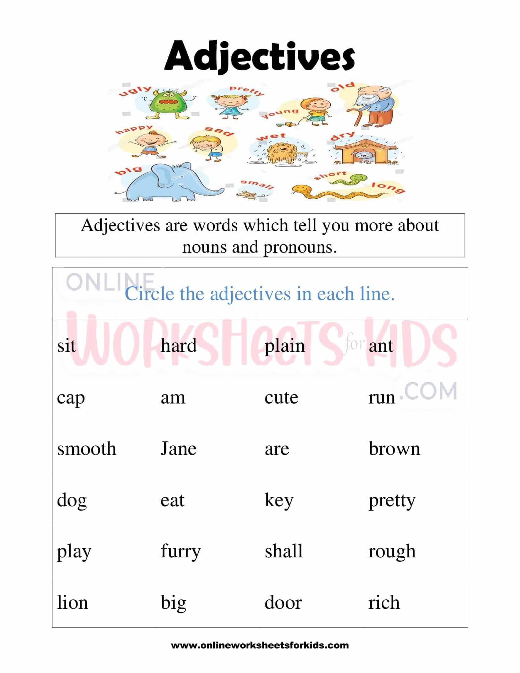 Writing Adjectives Worksheet For 1st Grade Free Printable Writing Adjectives Worksheet For 1st Grade Free Printable