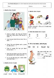 4th grade exam including toys, adjectives, describing people and ...