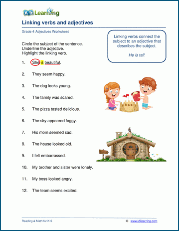 adjective worksheet 4th grade