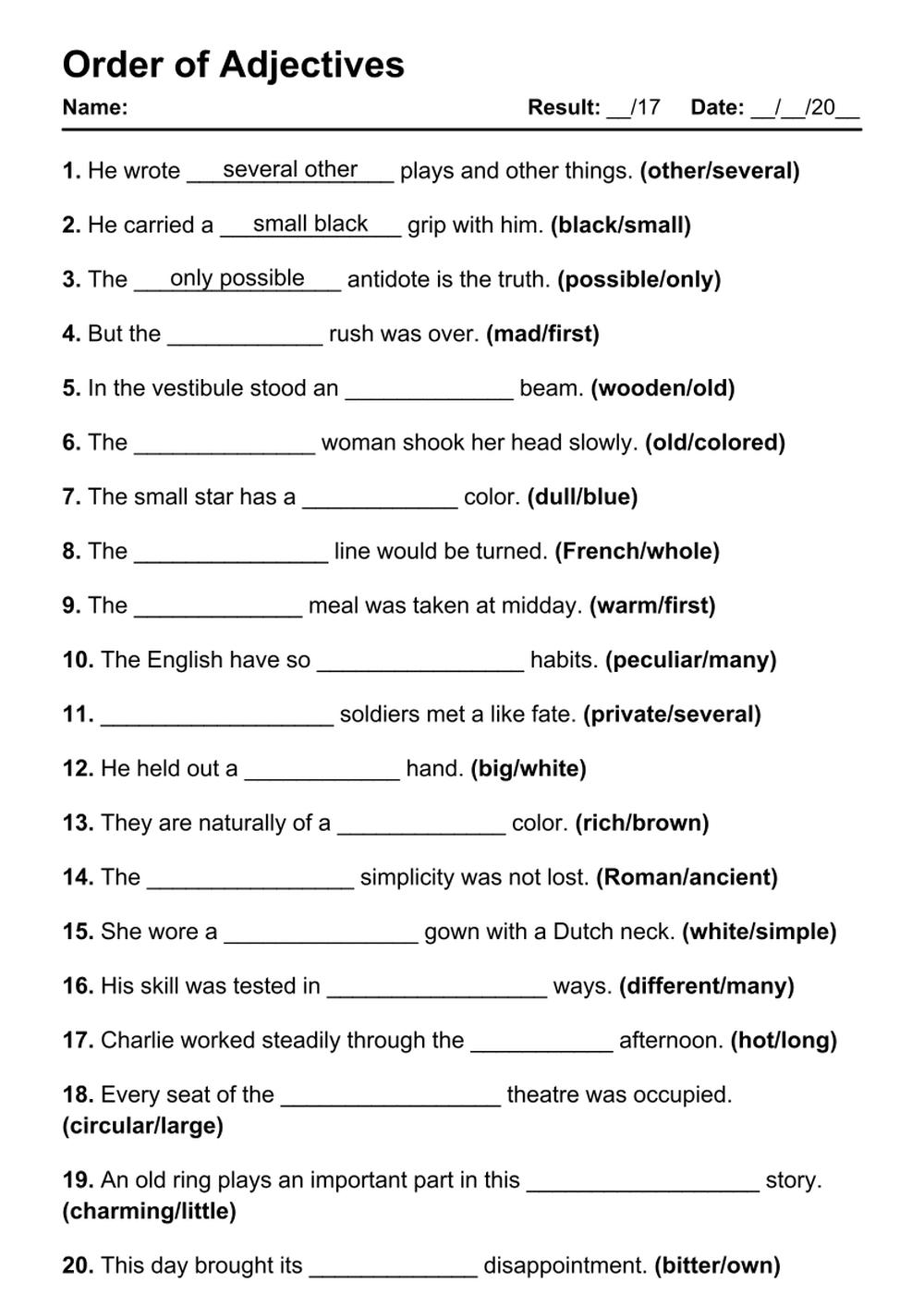 Auto Generated English Grammar Exercises - Grammarism