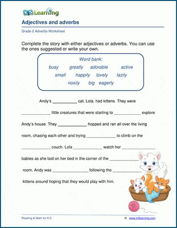 adjectives and adverbs worksheet