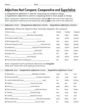 Adjectives that Compare: Comparative and Superlative | Interactive ...