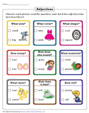 Adjective Worksheets