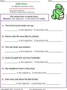 Adjectives Worksheet for 3rd Grade | Lesson Planet