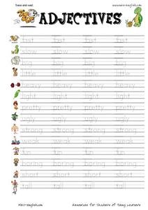 Adjectives: ESL Worksheet for 3rd - 4th Grade | Lesson Planet
