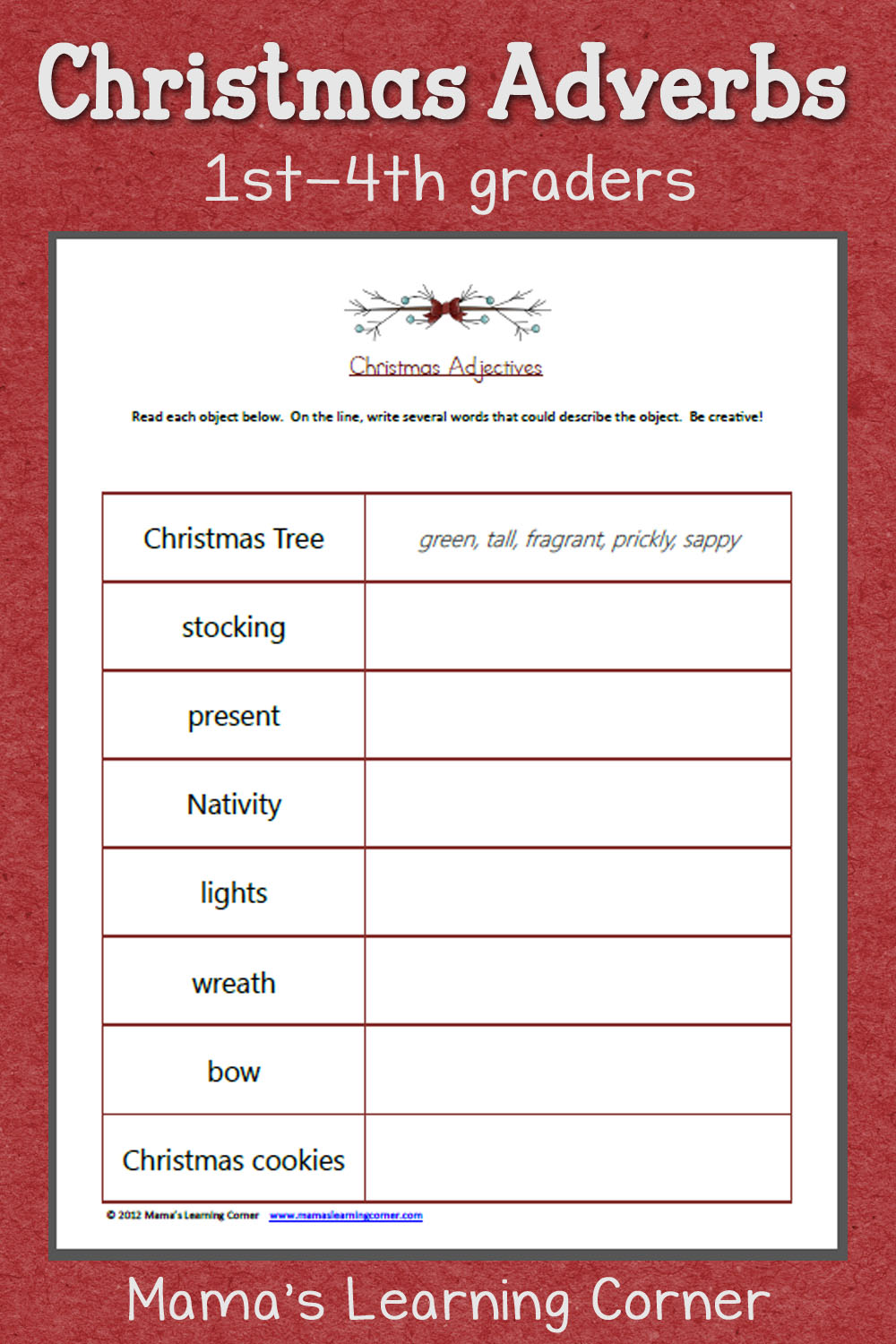 adjectives worksheet 4th grade