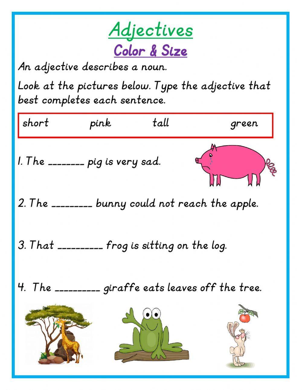 Grade 1 Adjectives Worksheets K5 Learning Grade 1 Adjectives Worksheets K5 Learning
