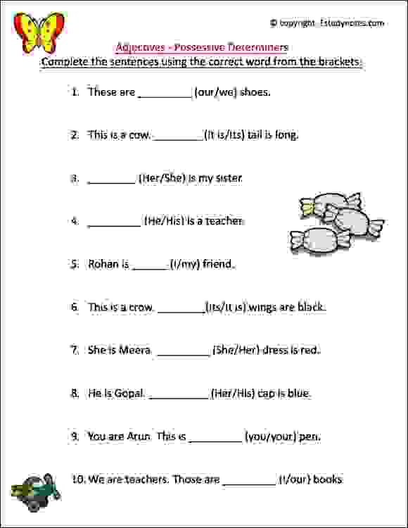 adjectives worksheet for grade 4
