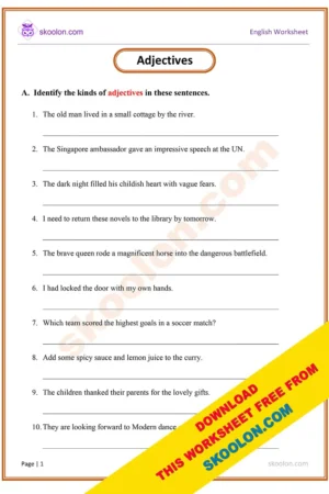 Adjectives-3 - skoolon.com
