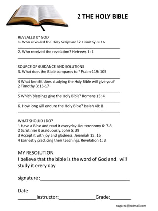 Bible Study Worksheets | cchrisholland