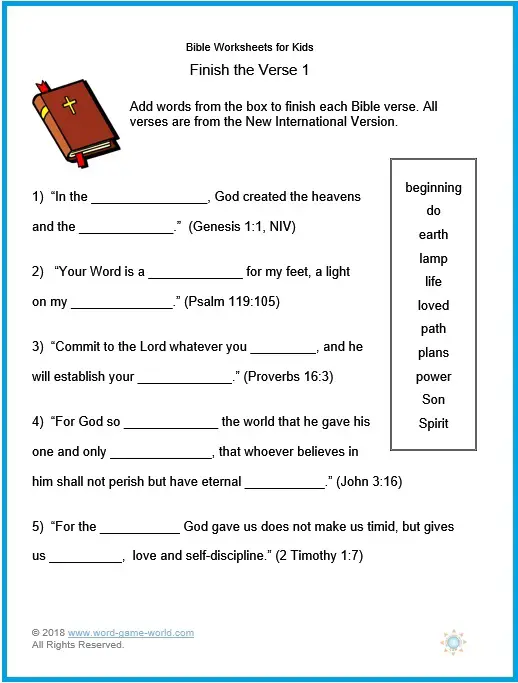 adult home bible study worksheet
