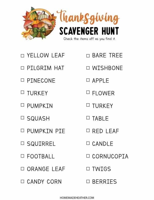 Free Thanksgiving Activity Printables » Homemade Heather