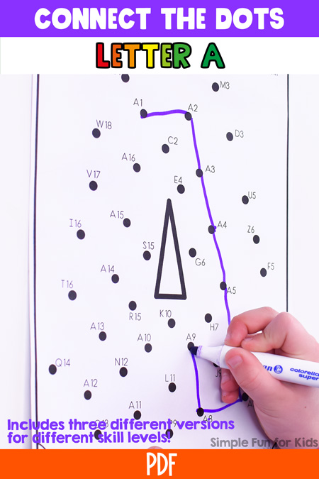 Letter A Connect the Dots - Simple Fun for Kids