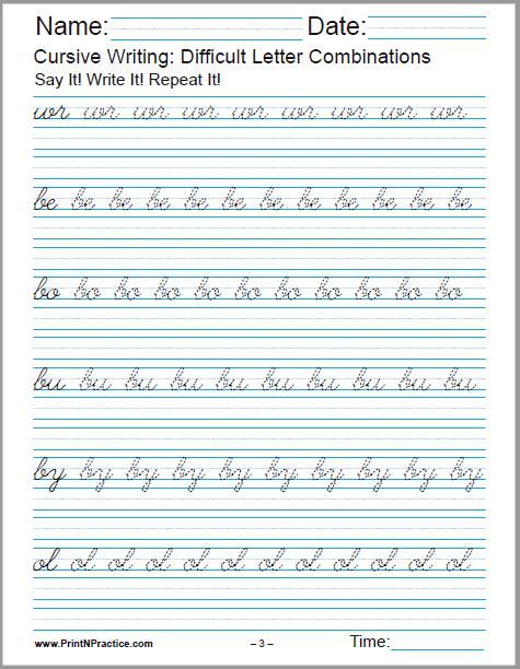 50+ Cursive Writing Worksheets ⭐ Alphabet Letters, Sentences ...
