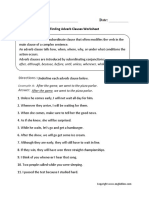 Finding Adverb Clauses Worksheet PDF | PDF