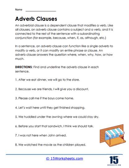 Adverb Clauses Worksheets - 15 Worksheets Library