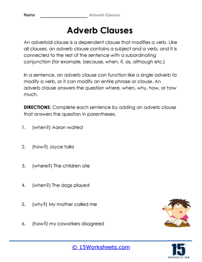 Adverb Clauses Worksheets - 15 Worksheets Library