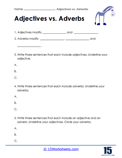 adverb or adjective worksheet