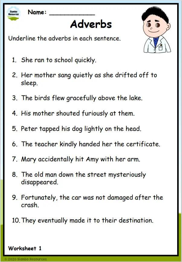 Grade 3 Adverb Worksheets | Free Printables | Worksheets
