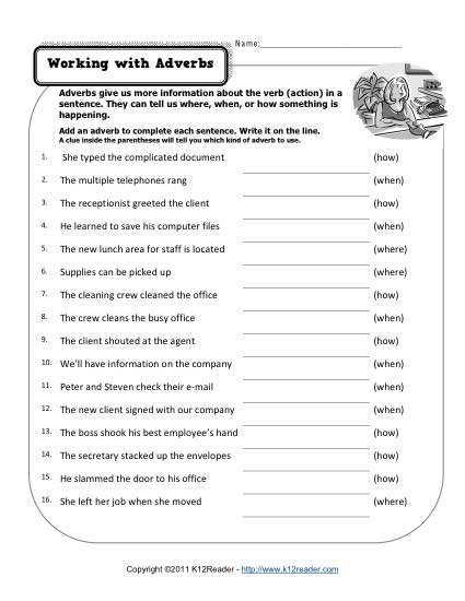 Working With Adverbs | Free, Printable Adverb Activities