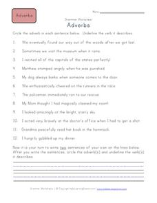 Adverbs Worksheet for 3rd - 5th Grade | Lesson Planet